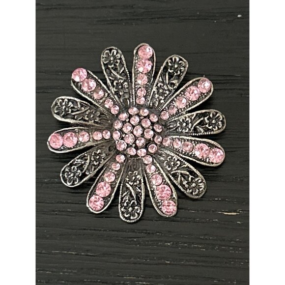 Lot of 10 Vintage/Non-Vintage Brooches Mixed Floral Rhinestone Enamel Accents - Picture 9 of 11